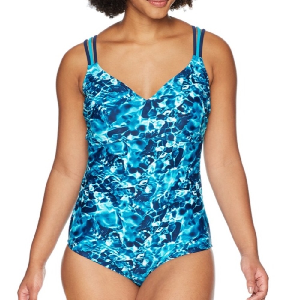 NEW Coastal Blue Strappy One Piece Swimsuit Size Small